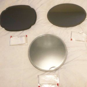 NEW Hanging Trio of Beveled Mirrors with Decorative White Ribbons